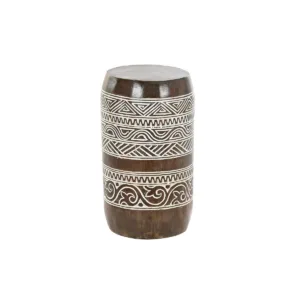 mesa auxiliar de madera marron y blanco