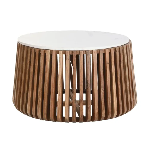 Mesa de centro de mármol y madera de mango