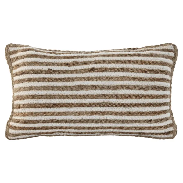 Cojín Boho de Algodón y Yute rectangular rayas