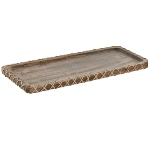 Centro de mesa de madera de mango natural
