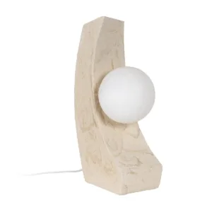 Lámpara de mesa crema en poliresina