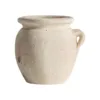 Jarra artesanal de arcilla crema envejecida Kansara