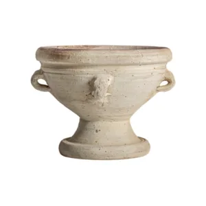 Jarrón de arcilla crema artesanal Kansara