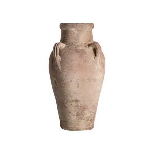 Ánfora de arcilla artesanal marrón envejecida Kansara