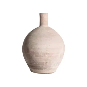 Jarrón de arcilla marrón artesanal Kansara