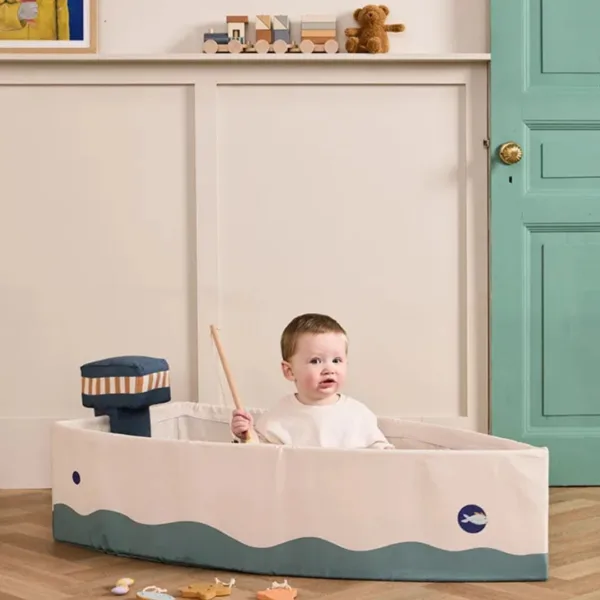 Barco de tela de juguete con set de pesca - Imagen 3
