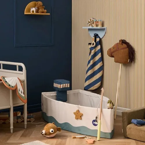 Barco de tela de juguete con set de pesca