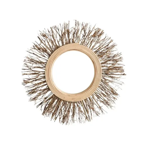espejo redondo de bambú Kail