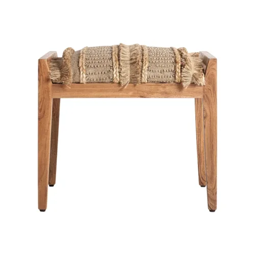reposapiés de madera de mango y yute
