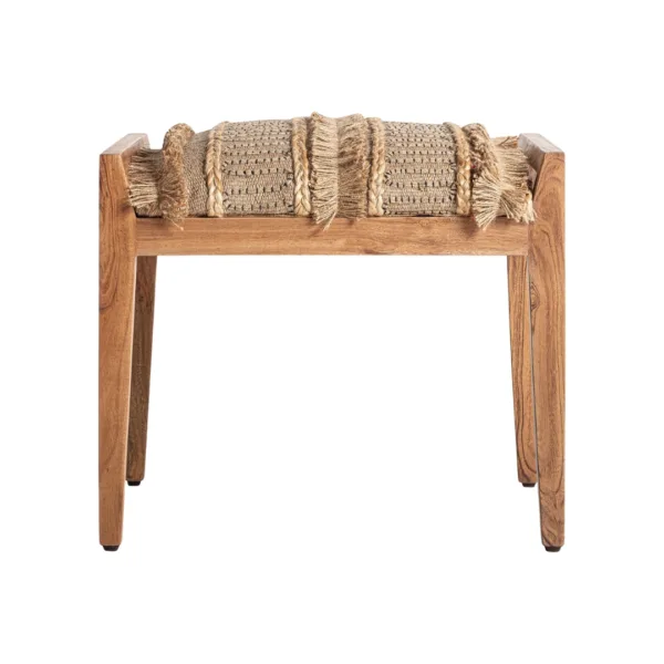 reposapiés de madera de mango y yute