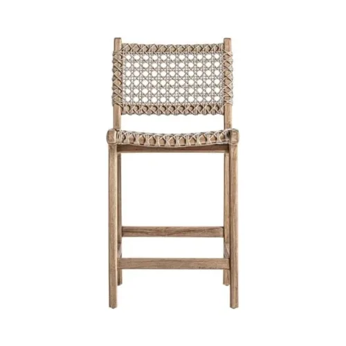 Taburete de madera de teca y cuerda Beardon