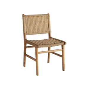 Silla de madera de teca y fibra natural Vaduz