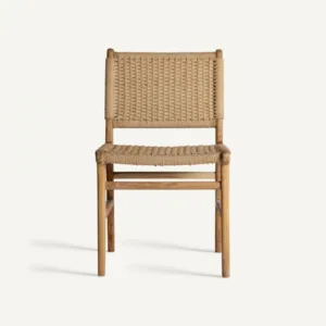 Silla de madera de teca y fibra natural Vaduz