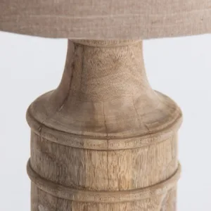 Lámpara de sobremesa de madera de mango y algodón – Calma Terra
