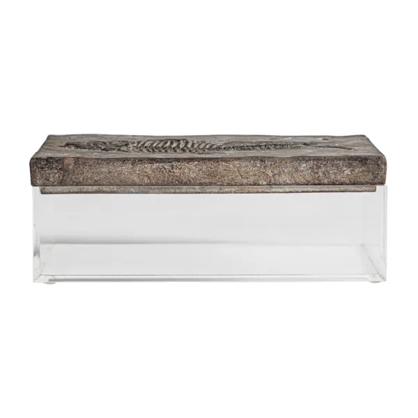 Caja de resina decorativa con efecto envejecido