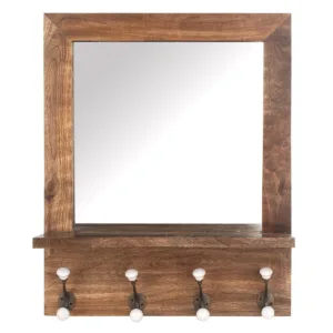 Espejo percha madera