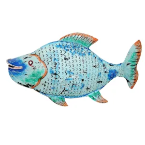 Pez azul portavelas