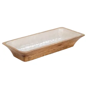 Bandeja de nácar y madera (2 uds)