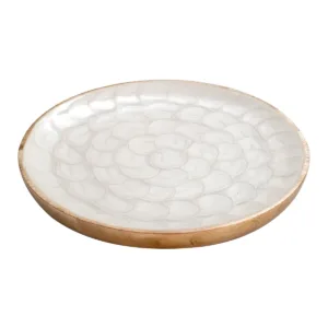 Plato nácar madera peq (6 uds)