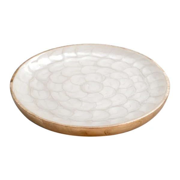 Plato nácar madera peq (6 uds)