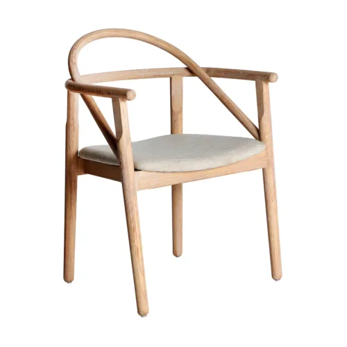 silla de madera de olmo y lino