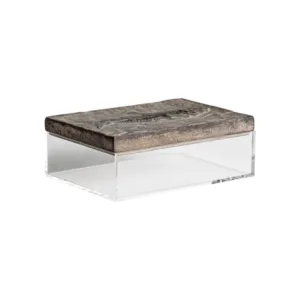Caja decorativa de resina con efecto envejecido