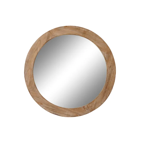 Espejo de pared redondo de madera
