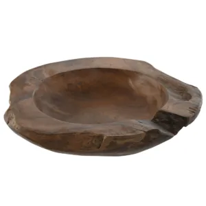 Centro de mesa de madera de teca marrón oscuro | Calma Terra