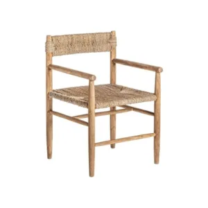 Sillón de madera de teka y fibra Manhula
