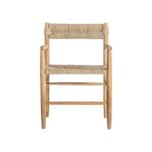 Sillón de madera de teka y fibra Manhula