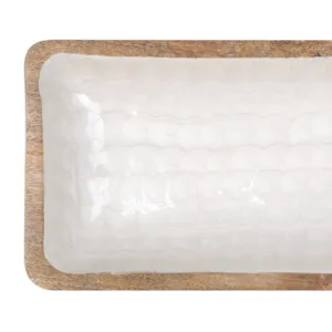 Bandeja de nácar y madera grande (2 uds)