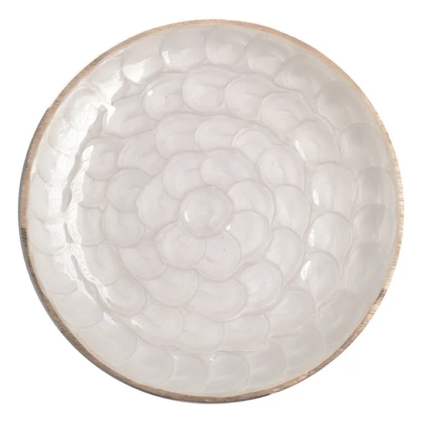 Plato nácar madera peq (6 uds) - Imagen 2