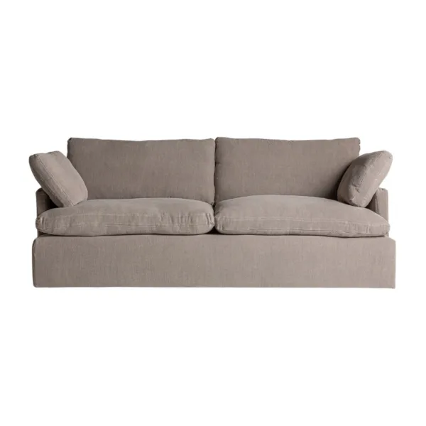 Sofá de lino gris 3 plazas Ferfay 210 cm | Calma Terra