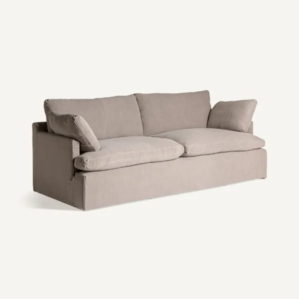 Sofá de lino gris 3 plazas Ferfay 210 cm - Imagen 2