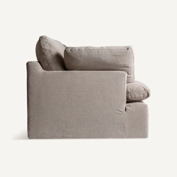Sofá de lino gris 3 plazas Ferfay 210 cm - Imagen 3