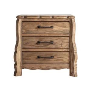 Mesita de noche de madera de olmo