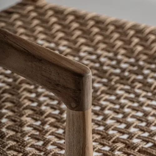 taburete de teca y fibra Caen