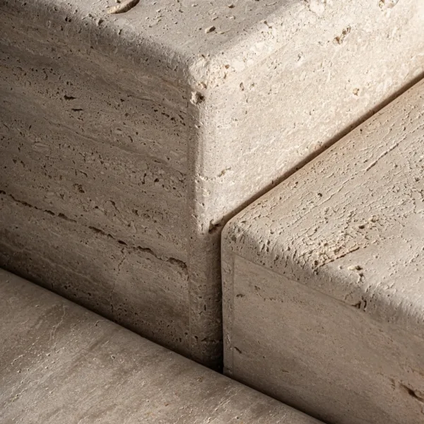 Mesa de centro en piedra travertino Rapolano 60 cm - Imagen 5
