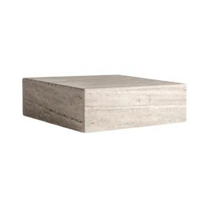 Mesa de centro en mármol travertino Rapolano 80 cm | Calma Terra