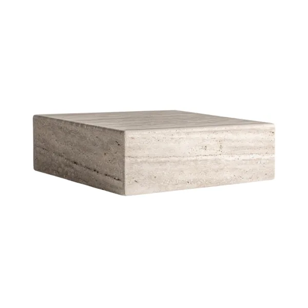 Mesa de centro en mármol travertino Rapolano 80 cm | Calma Terra