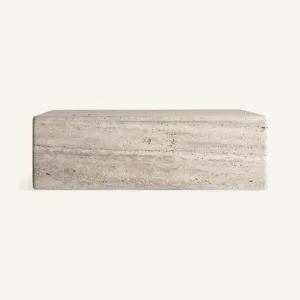 Mesa de centro en mármol travertino Rapolano 80 cm | Calma Terra