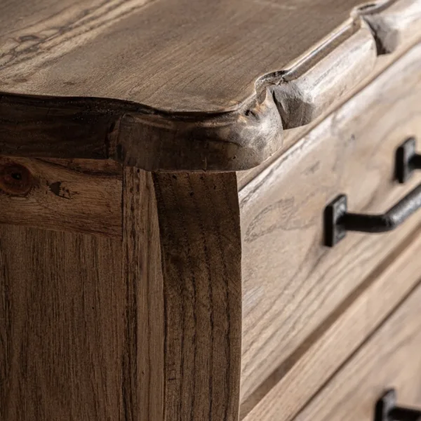 Mesita de noche de madera de olmo Brixton - Imagen 4