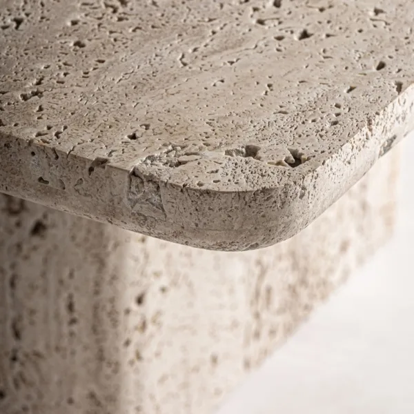 Mesa de centro en travertino Theuville 80 cm - Imagen 3
