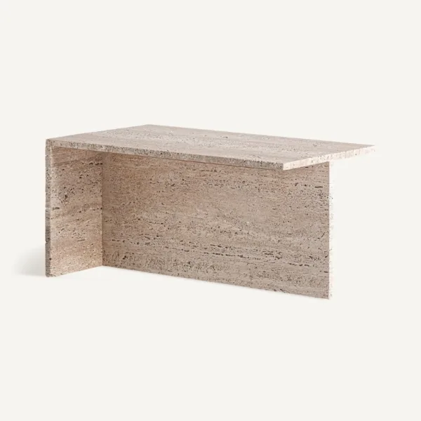 Mesa de centro de travertino Theuville 80 cm - Imagen 2