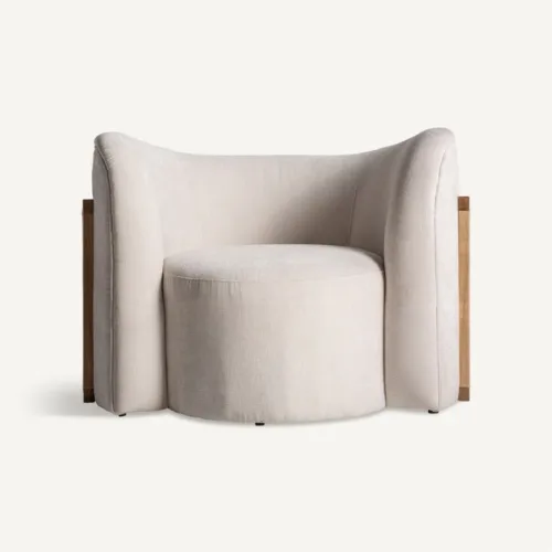 Sillón de ratán y madera Nyul