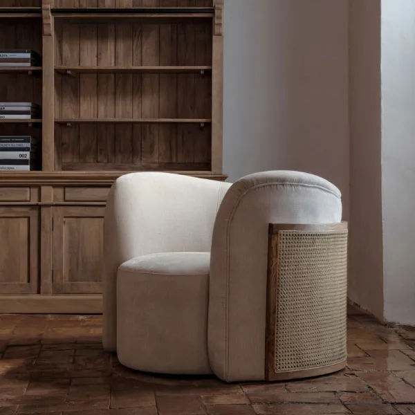 Sillón de ratán y madera Nyul - Imagen 9