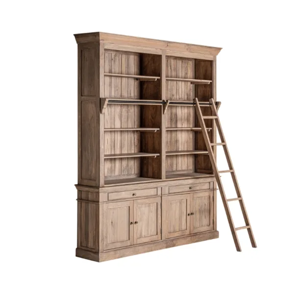Librería de madera de mango Mandern 232 cm - Imagen 10