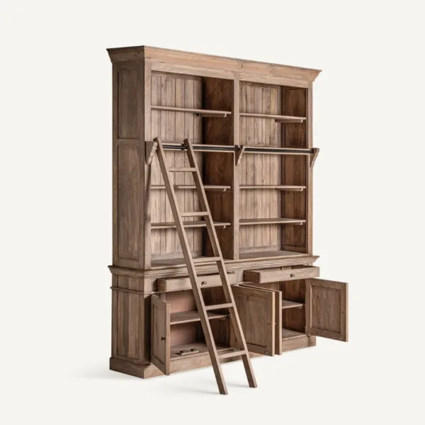 Librería de madera de mango Mandern 232 cm - Imagen 3