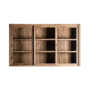 Vitrina de madera de teca reciclada
