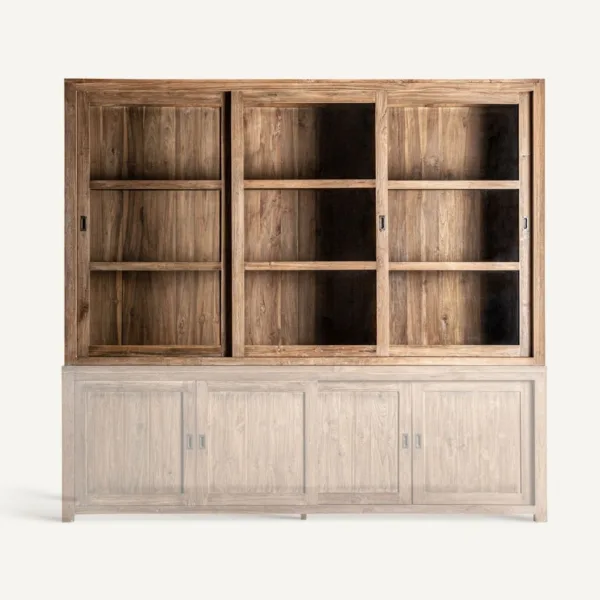 Vitrina de madera de teca reciclada Nysted 240 cm - Imagen 2